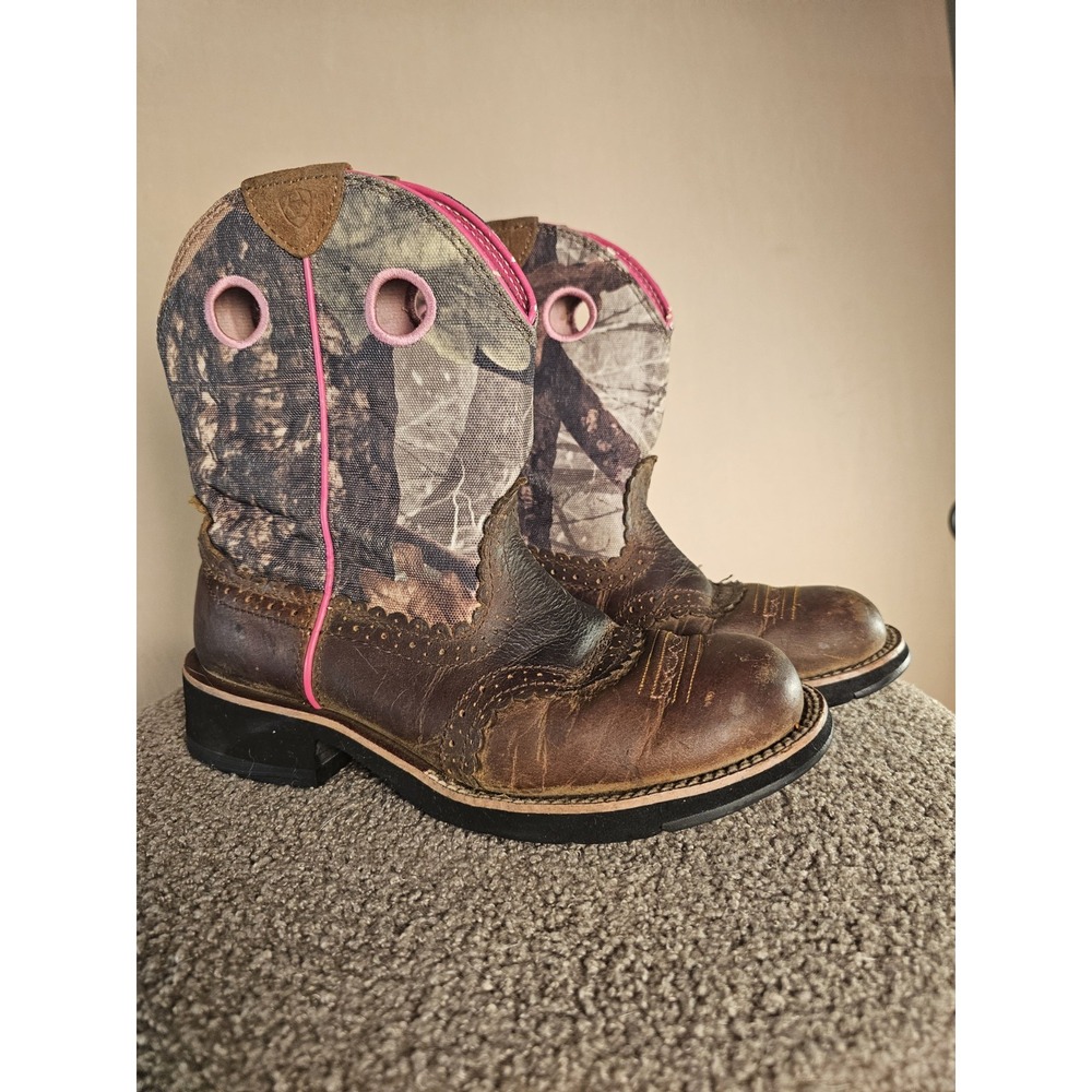 Ariat Fatbaby 10006854 Women's 7.5B Camo Pink Western Cowgirl Boots Y2K
